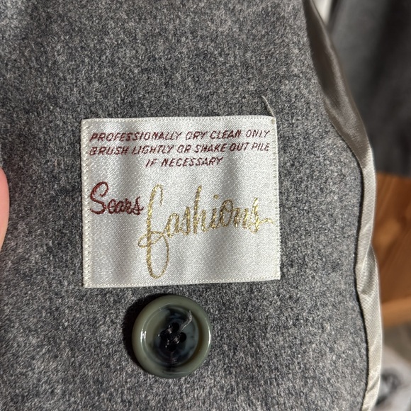 Vintage 1960s Gray Faux Fur Midlength Women's Coat By Sears Fashion - Picture 8 of 12